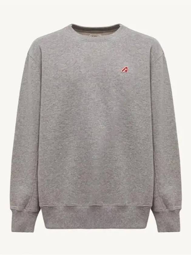 Men's Logo Patch Sweatshirt Gray - AUTRY - BALAAN 1