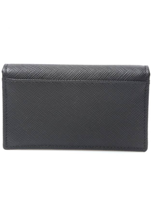 Saffiano Leather Triangle Logo Card Wallet Black - PRADA - BALAAN 4