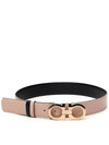 Salvatore Women's Gancini Gold Reversible Leather Belt Pink - SALVATORE FERRAGAMO - BALAAN.