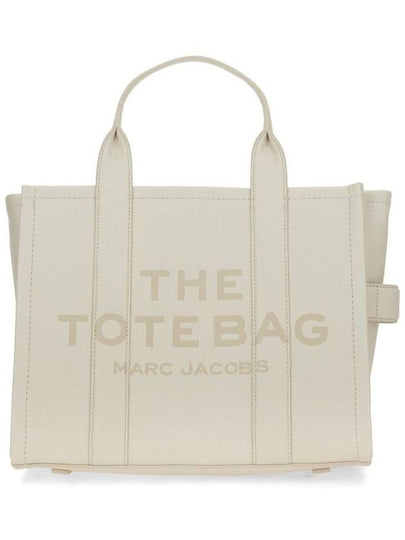 Logo Medium Leather Tote Bag Ivory - MARC JACOBS - BALAAN 2