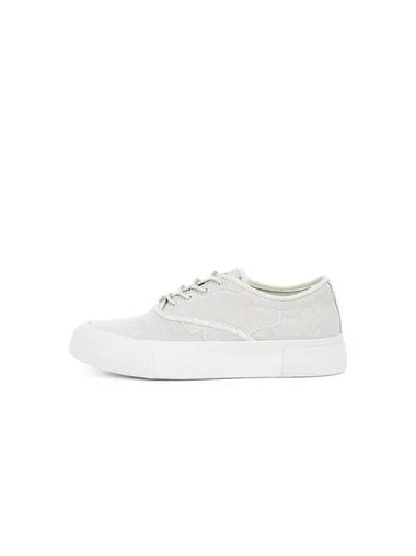 Men s Leather Lace Canvas Sneakers Off White 270019 - EMPORIO ARMANI - BALAAN 1