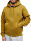 Bold Fox Head Patch Cotton Zip-Up Hoodie Khaki - MAISON KITSUNE - BALAAN 3