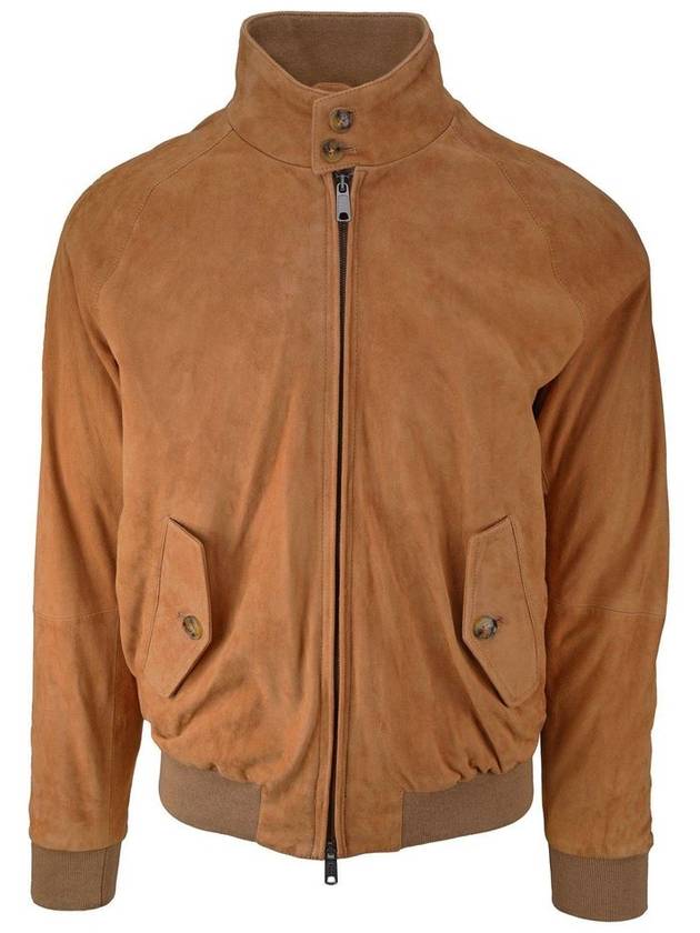 suede zip-up jacket light brown - BARACUTA - BALAAN 2