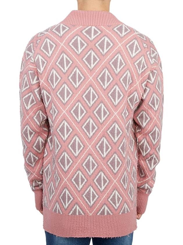 CD Diamond Motif Pattern Wool Knit Top Pink - DIOR - BALAAN 5