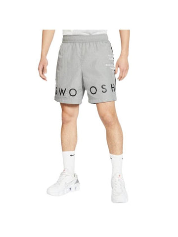 Double Swoosh Woven Shorts Gray - NIKE - BALAAN.