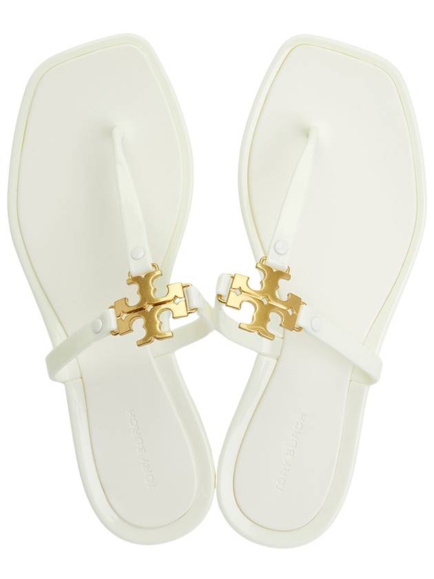 Roxanne Jelly Logo Flip Flops White - TORY BURCH - BALAAN 3