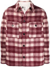 Gervon Check Cotton Shirt Jacket Burgundy - ISABEL MARANT - BALAAN 1