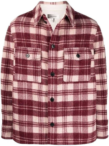 Gervon Check Cotton Shirt Jacket Burgundy - ISABEL MARANT - BALAAN 1