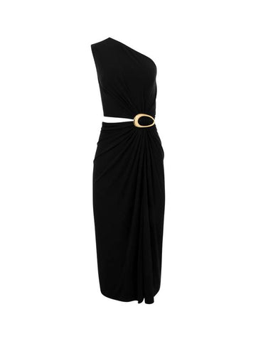 Crepe Viscose Jersey Midi Dress Black - BOTTEGA VENETA - BALAAN 1