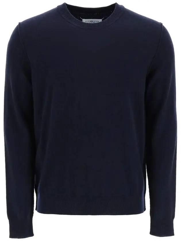 Crew Neck Cashmere Knit Top Navy - MAISON MARGIELA - BALAAN 2