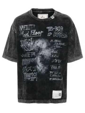 A12TS602 BLACK Bleached T-shirt - MIHARA YASUHIRO - BALAAN 1