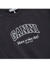 Logo Print Sweater Black - GANNI - BALAAN 4