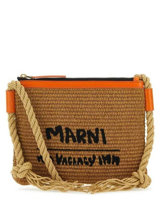 Fake Rattan Shoulder Bag Brown - MARNI - BALAAN 1