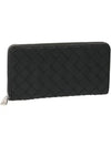 Intrecciato Zipper Around Leather Long Wallet Black - BOTTEGA VENETA - BALAAN 2