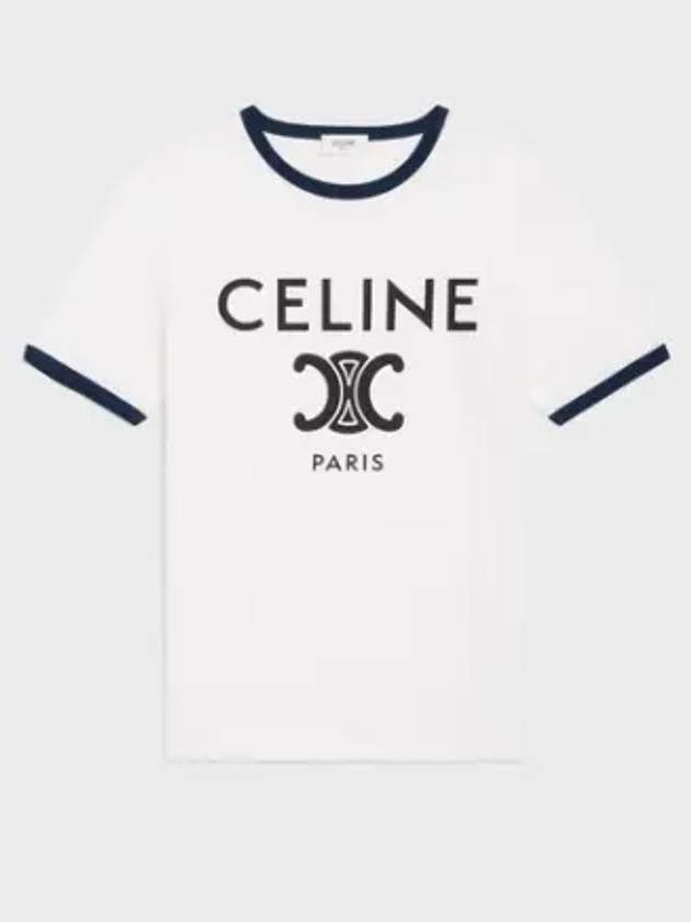 Paris T-Shirt in Cotton Jersey Black White - CELINE - BALAAN 2