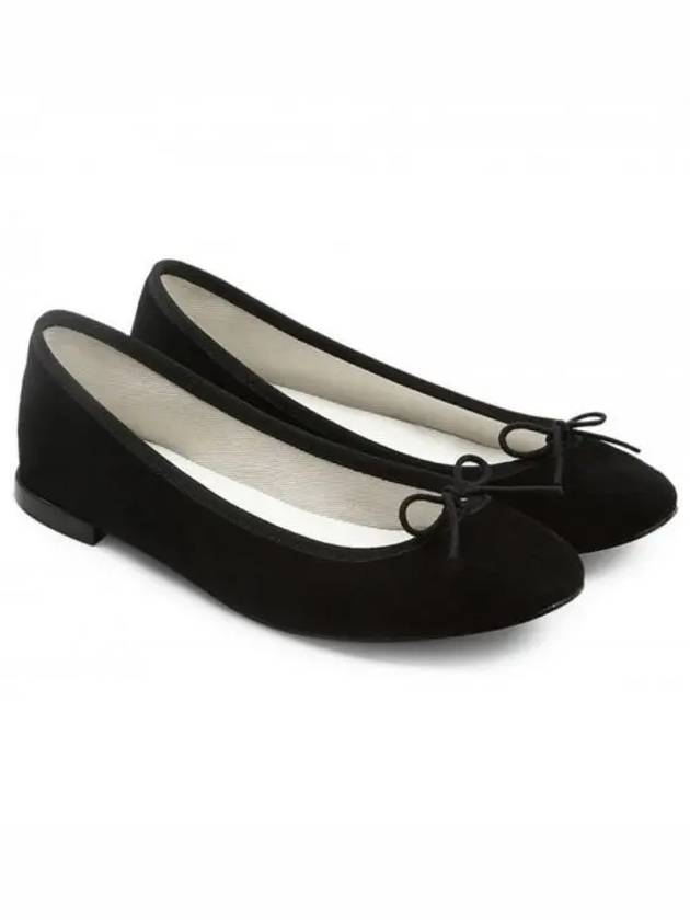 Sandrion suede ballerina shoes black - REPETTO - BALAAN.