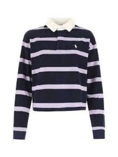 W two tone striped oversized rugby shirt blue 1219960 - POLO RALPH LAUREN - BALAAN 1