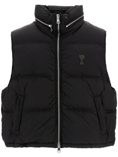 De Coeur Zip-Up Padded Vest Black - AMI - BALAAN 1