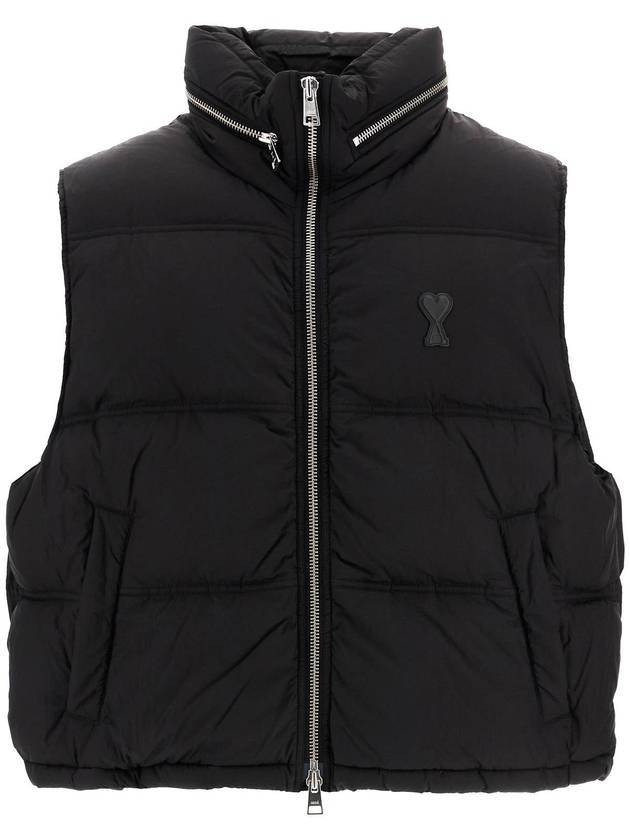 De Coeur Zip-Up Padded Vest Black - AMI - BALAAN 1