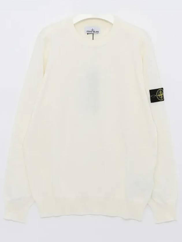 Crewneck Soft Cotton Knit Top White - STONE ISLAND - BALAAN 3