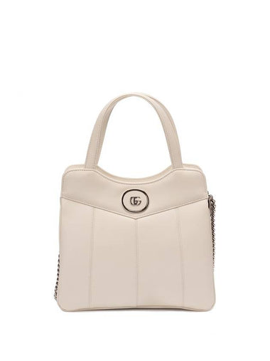 Petite GG Leather Tote Bag White - GUCCI - BALAAN 1