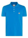 Fox Head Patch Cotton Polo Shirt Blue - MAISON KITSUNE - BALAAN 2