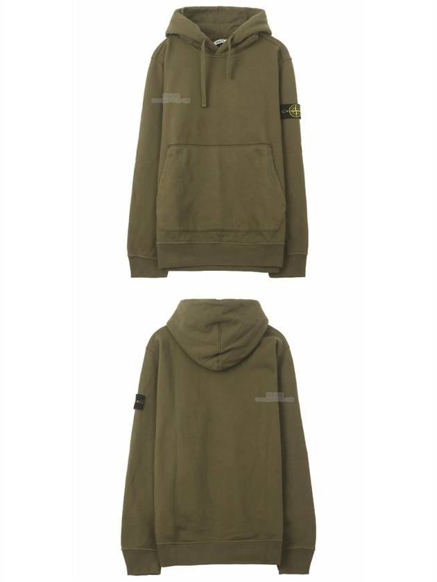 Men's Wappen Patch Brushed Cotton Hoodie Khaki - STONE ISLAND - BALAAN 6