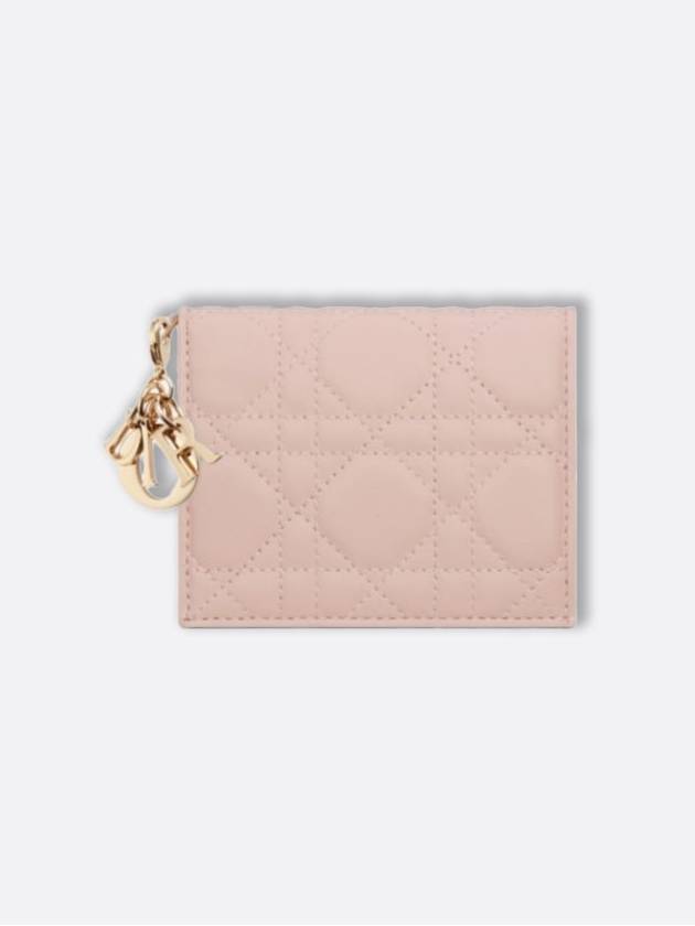 Lady Cannage Small Lambskin Half Wallet Powder Pink - DIOR - BALAAN 2