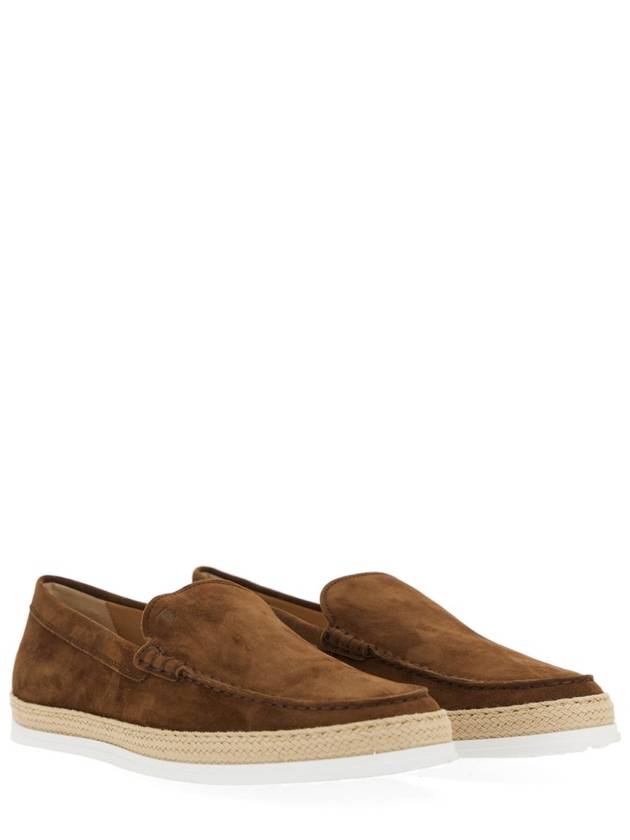 Men's Suede Slip-On Loafers Mocha - TOD'S - BALAAN 4