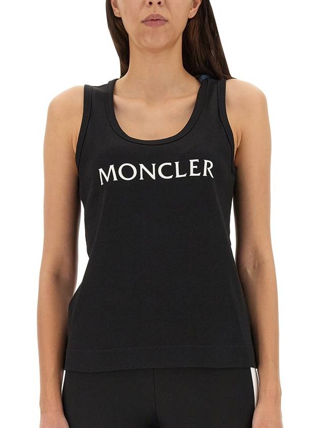 Logo Print Sleeveless Black - MONCLER - BALAAN 5