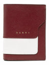 Saffiano Color Block Half Wallet Red - MARNI - BALAAN 3