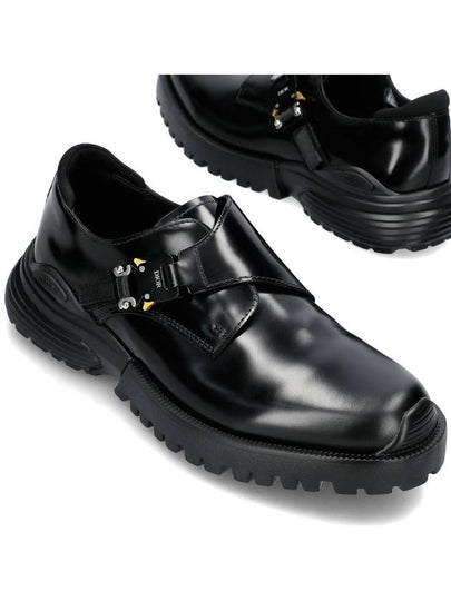 Buckle Detail Leather Monk Derby Black - DIOR - BALAAN 2