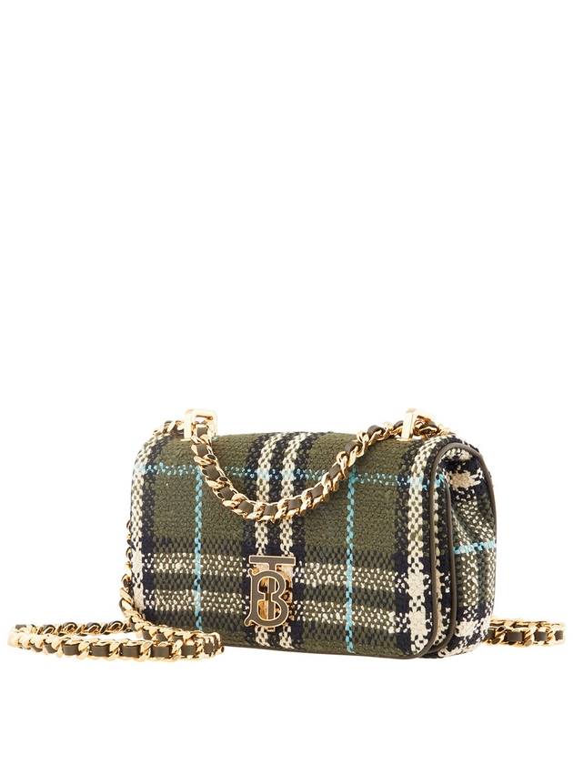 Lola Check Print Mini Shoulder Bag Olive Green - BURBERRY - BALAAN 4