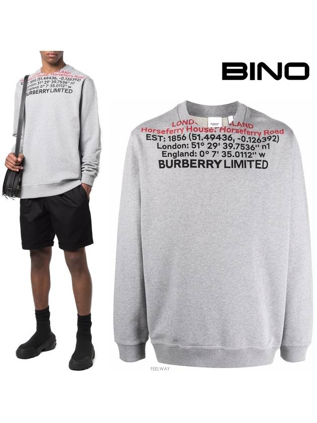 Logo Print Cotton Sweatshirt Gray - BURBERRY - BALAAN.