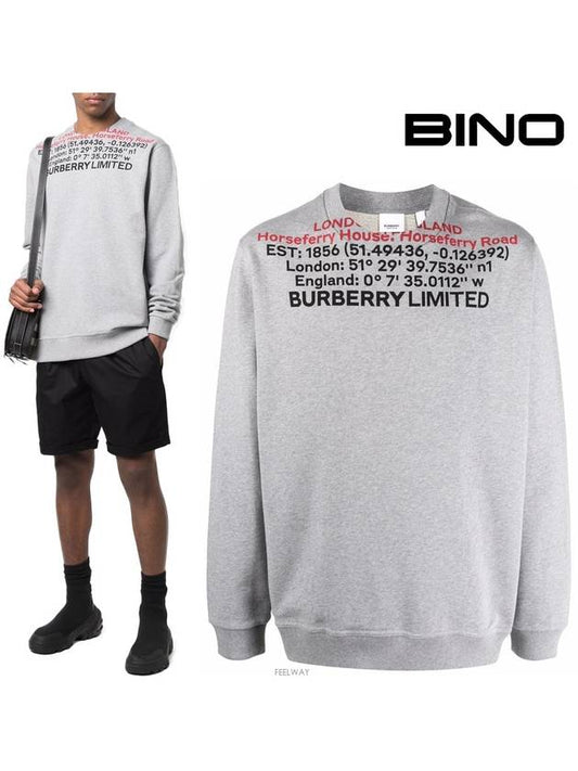 Logo Print Cotton Sweatshirt Grey - BURBERRY - BALAAN 2