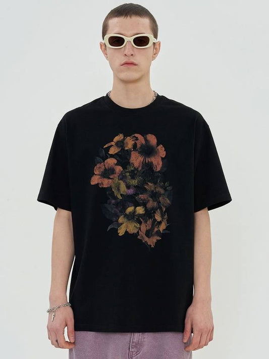 Bouquet Short Sleeve T-Shirt Black - UNALLOYED - BALAAN 2