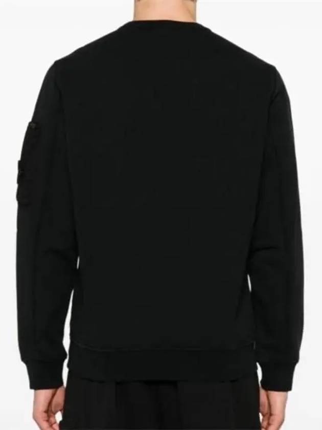 Zipper Pocket Crewneck Cotton Sweatshirt Black - STONE ISLAND - BALAAN 5