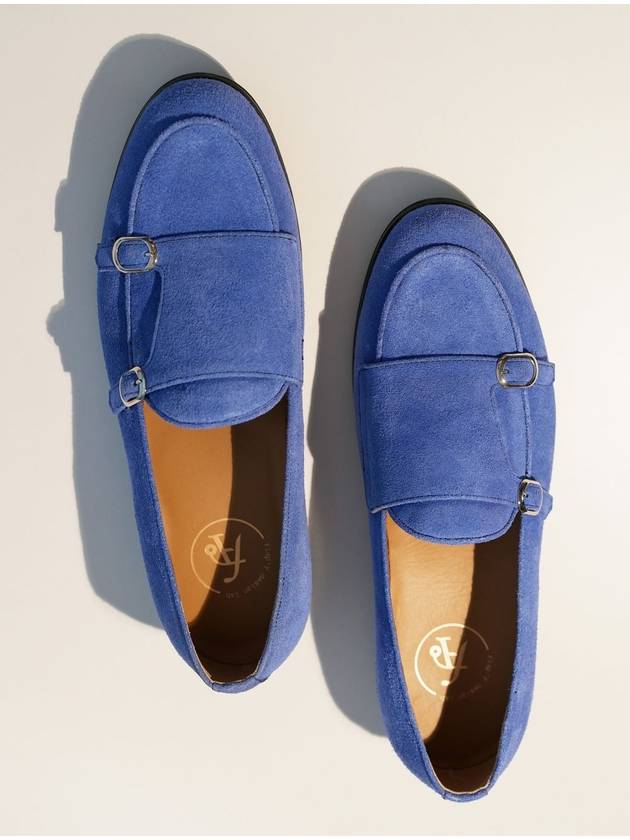 Chico Suede Double Monk Strap Sky Blue - FLAP'F - BALAAN 1