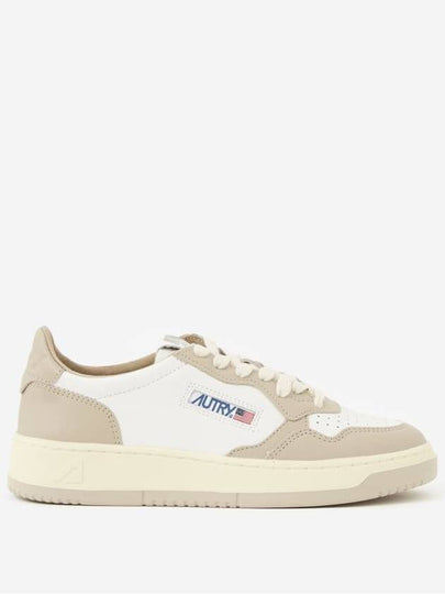 Medalist Bicolor Leather Low Top Sneakers White Beige - AUTRY - BALAAN 2