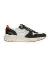 Men's Running Sole Suede Low Top Sneakers Cream Dark Grey - GOLDEN GOOSE - BALAAN 1