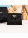 Vitello Move Triangle Logo Tri-Fold Half Wallet Black - PRADA - BALAAN 10