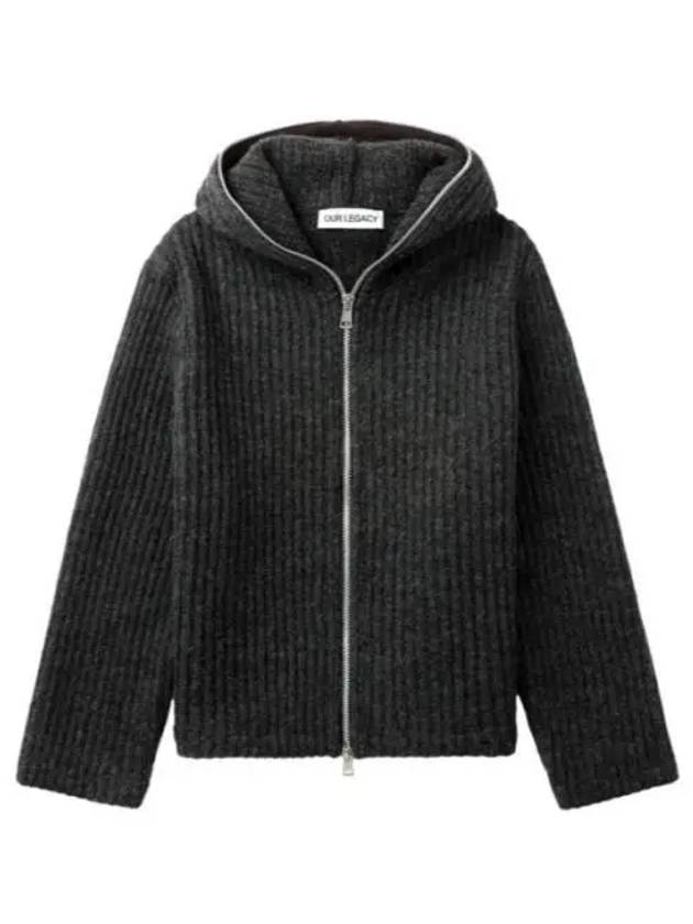 Antracite Mega Rib Wool Cardigan Grey - OUR LEGACY - BALAAN 2