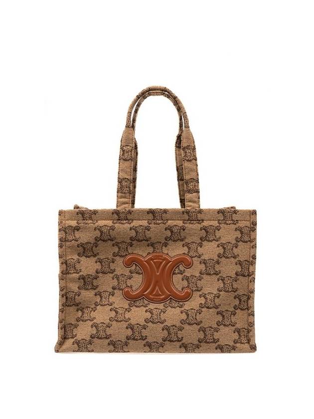 Textile Triomphe Large Cabas Thais Tote Bag Camel - CELINE - BALAAN 1