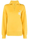 Azra Logo Half Zip Up Knit Top Yellow - ISABEL MARANT - BALAAN 2