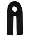 Cassandra Monogram Wool Jacquard Scarf Black - SAINT LAURENT - BALAAN 2