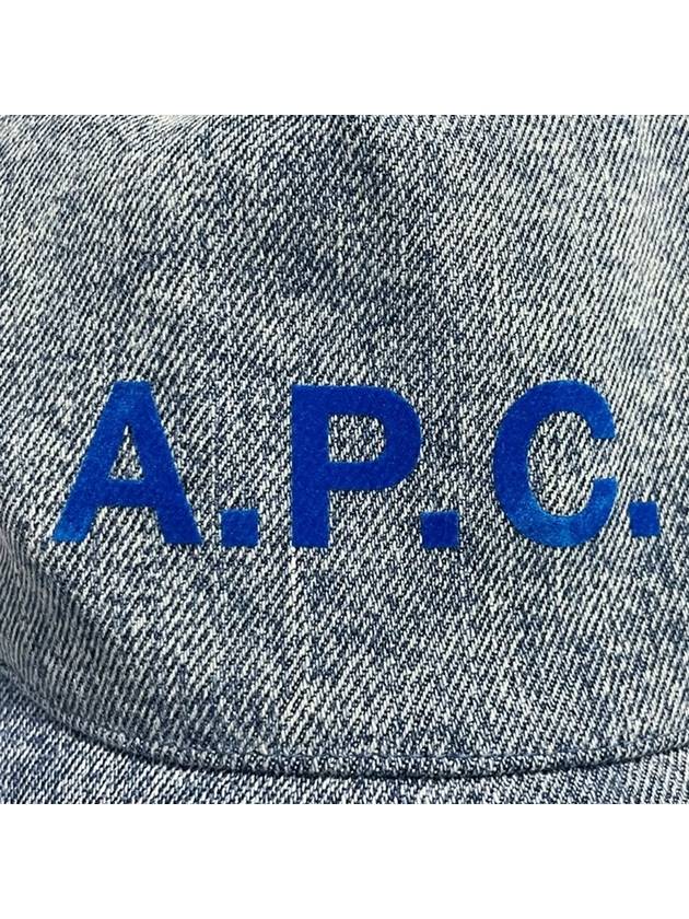 Eden Velvet Logo Denim Ball Cap Blue - A.P.C. - BALAAN 5