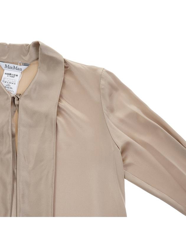 Tenebrae Silk Satin Shirt Beige - MAX MARA - BALAAN.