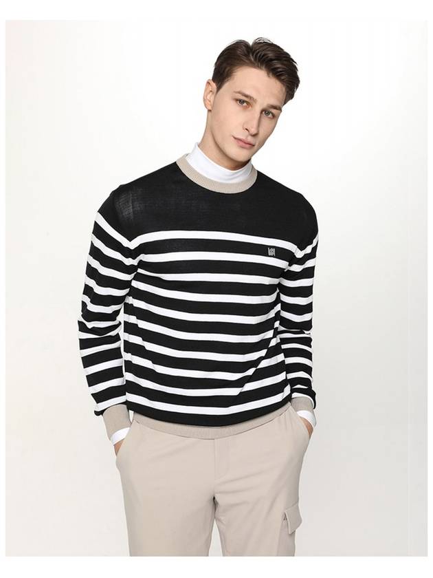 Casual STRIPE Round SweaterHE1MSW001 - HOLIC&PLAY - BALAAN 3