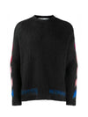 Diagonal Mohair Knit Top Black - OFF WHITE - BALAAN 1