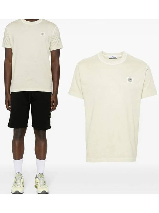 Organic Cotton Short Sleeve T-Shirt Pistachio - STONE ISLAND - BALAAN 2